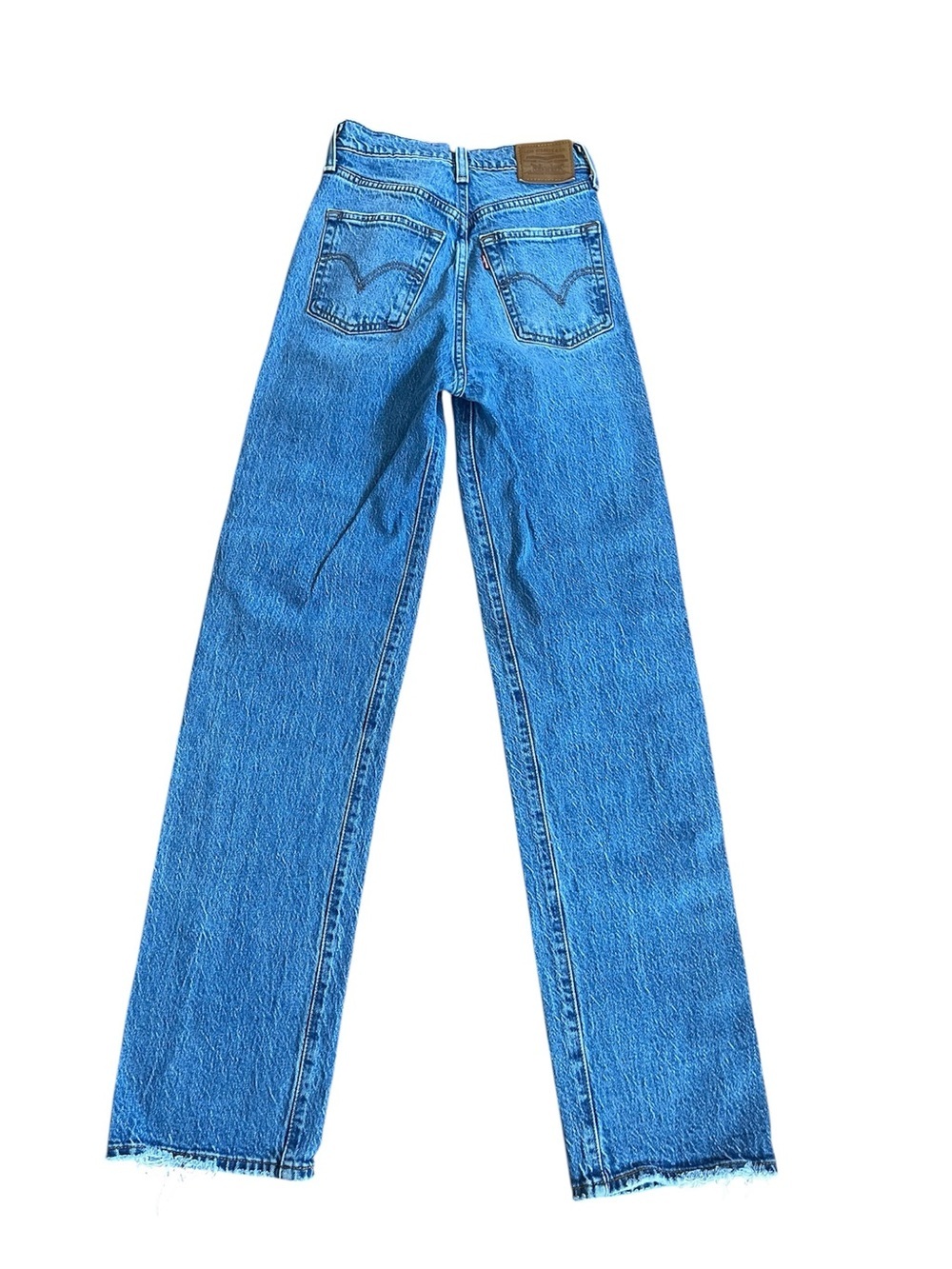 Levi's Premium Vintage Light Wash Ribcage Straight Button Fly High Rise Jeans - Picture 4 of 14